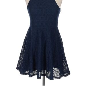 Aeropostale Navy Lace Fit-and-Flare Halter Dress